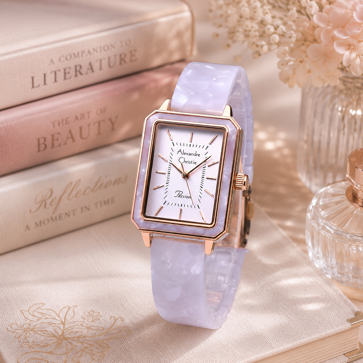 Alexandre Christie 2B99 Rantai Acrylic Putih Rosegold