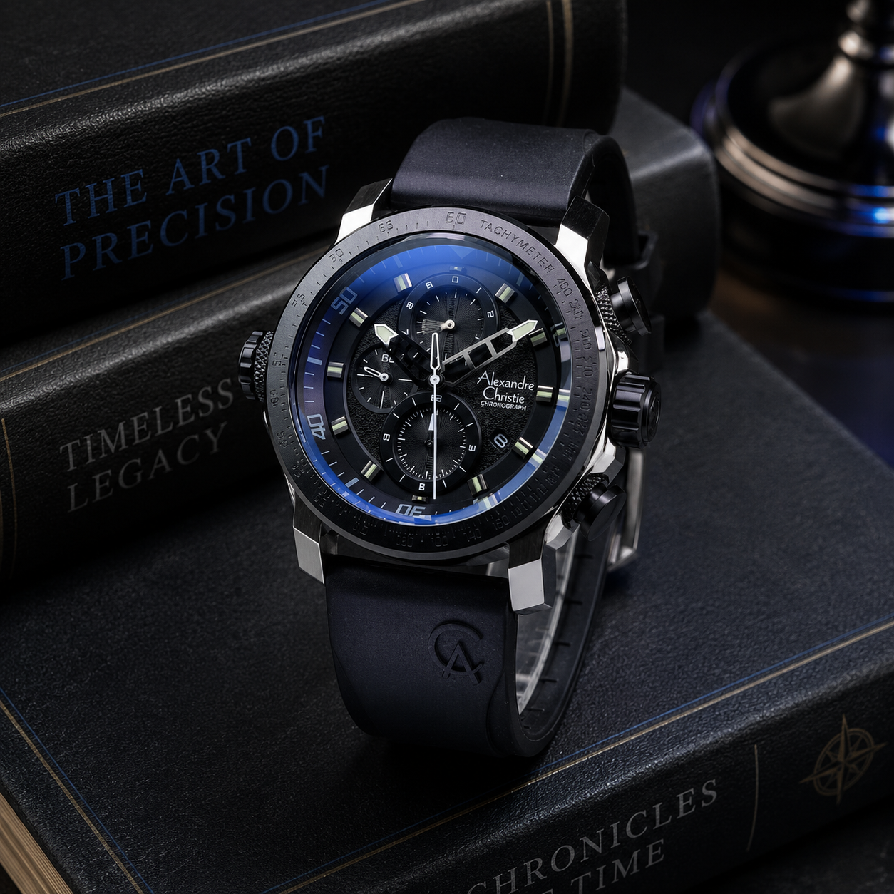 Alexandre Christie 6565 Karet Hitam Ring Silver