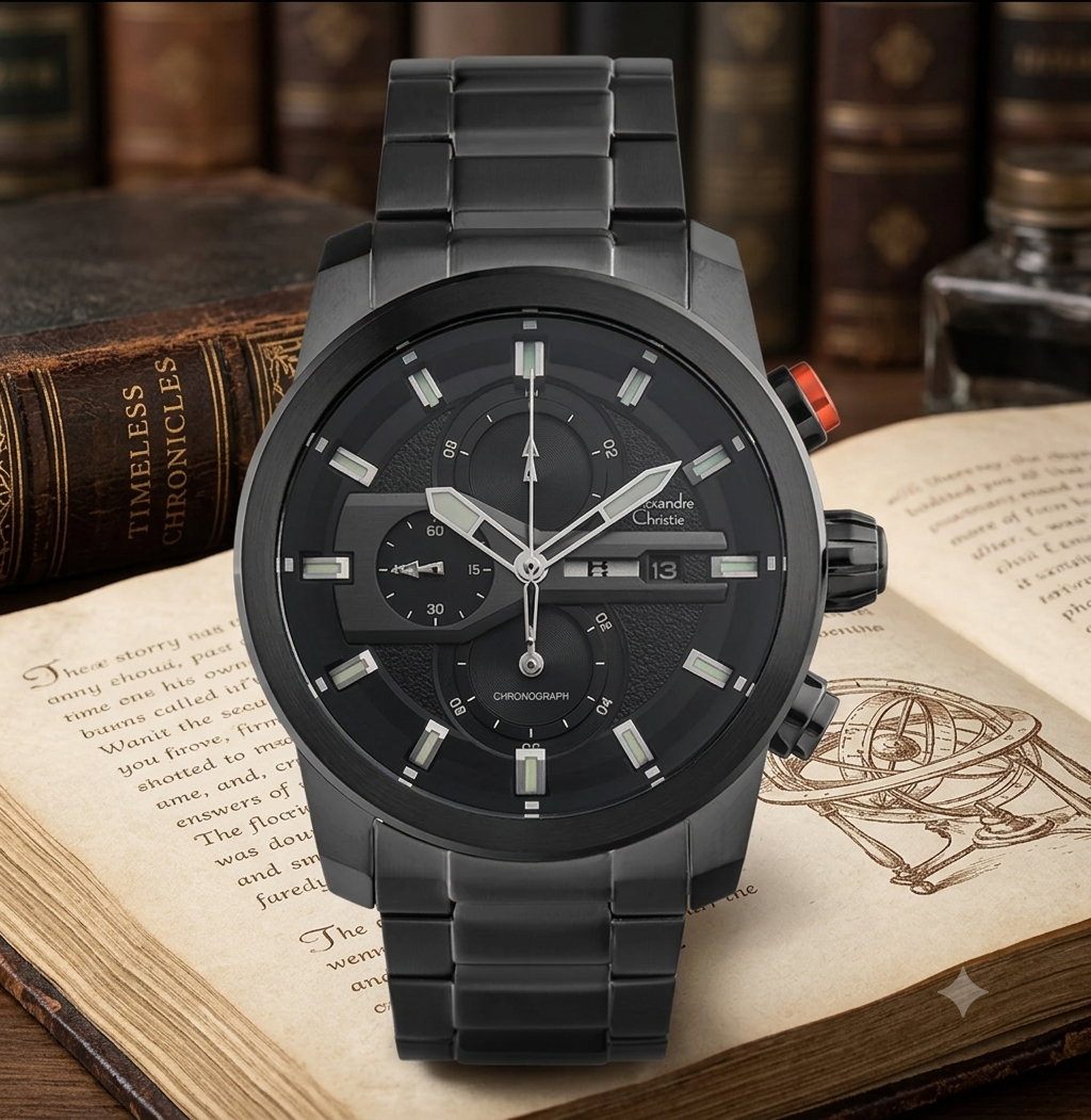 Alexandre Christie 6559 (AC 6559) adalah jam tangan pria bergaya sporty dengan fitur chronograph