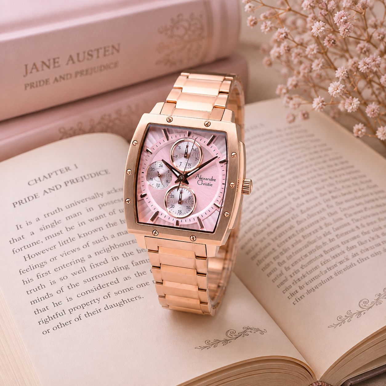Alexandre Christie 6376 Rantai Rosegold Dasar Pink