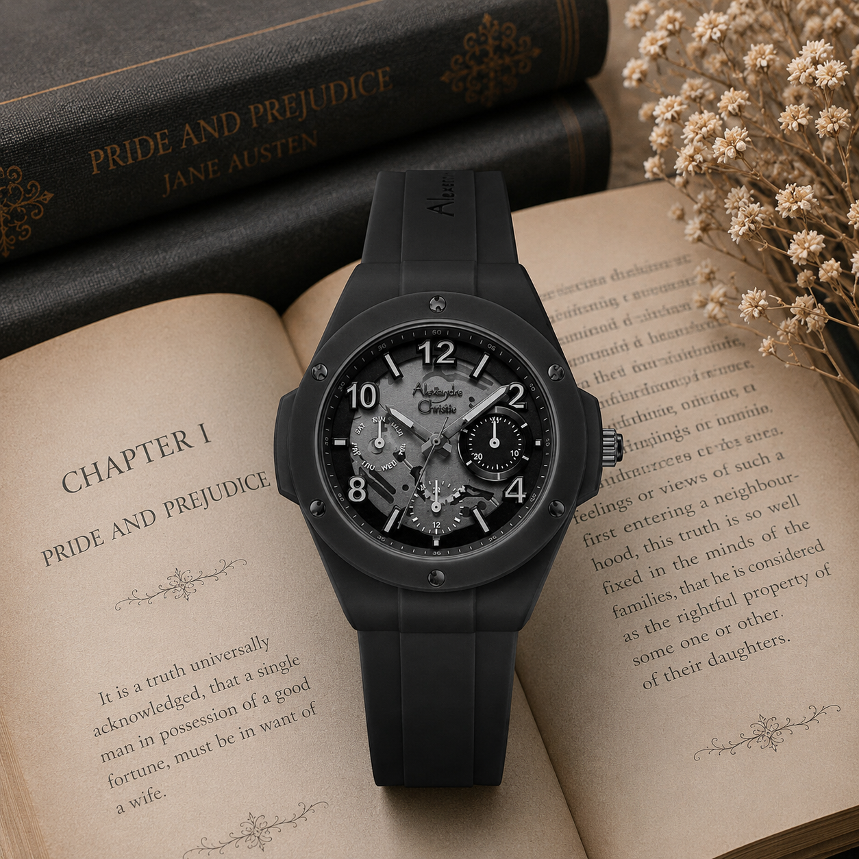 Alexandre Christie 2A02 Karet Full Hitam