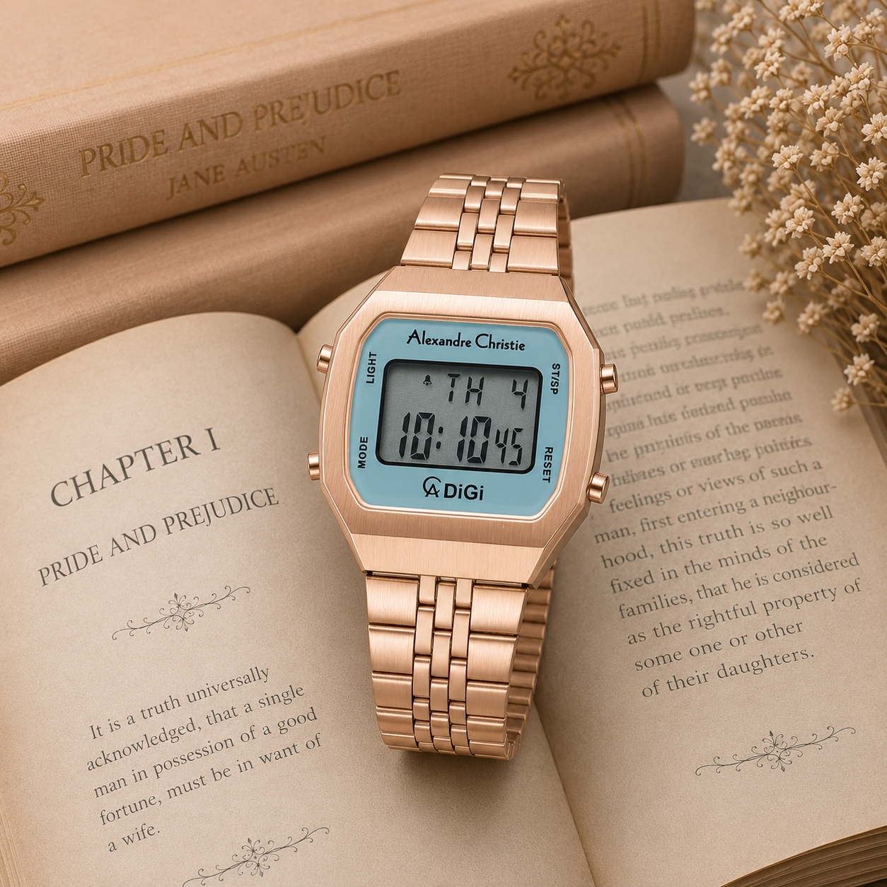Alexandre Christie 9403 Rantai Rosegold Dasar Biru