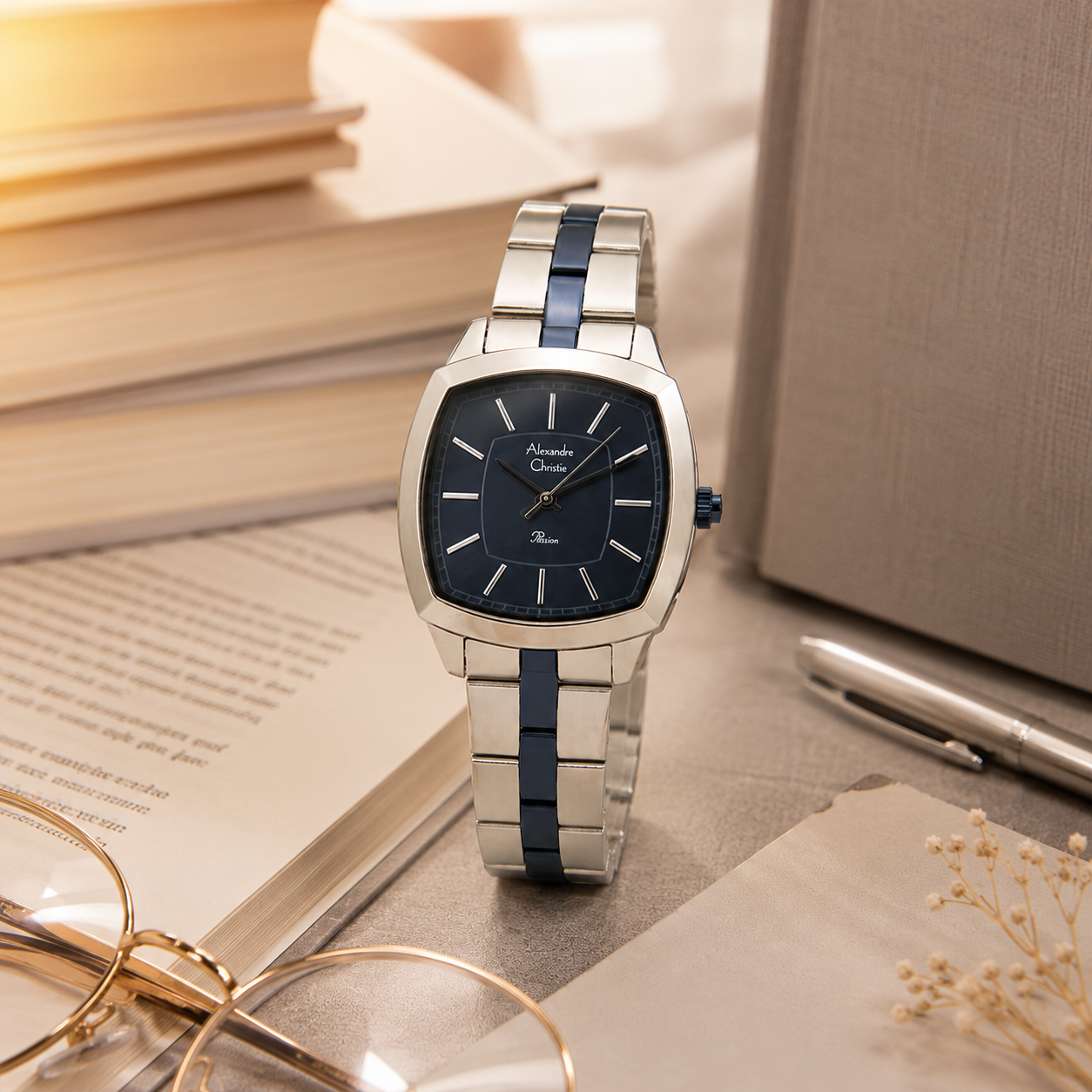 Alexandre Christie 2883 Rantai Silver Kombinasi Biru