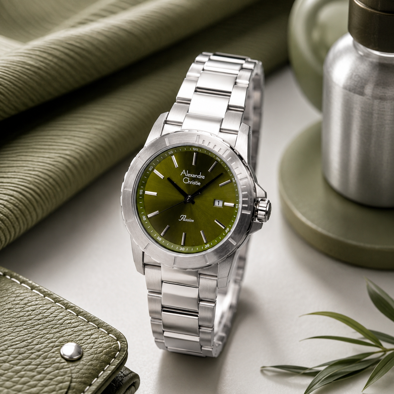 Alexandre Christie 6141 Rantai Silver Dasar Army
