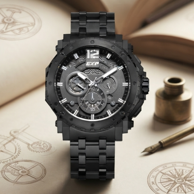 Expedition E 6402 B Full Black Stainless Steel