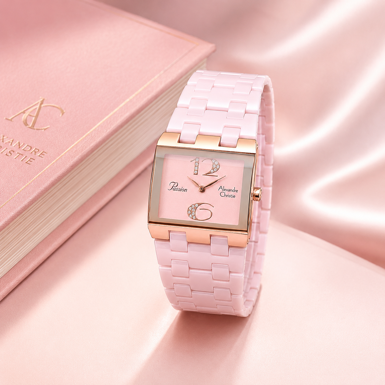 Alexandre Christie 2881 Rantai Pink Ring Rosegold