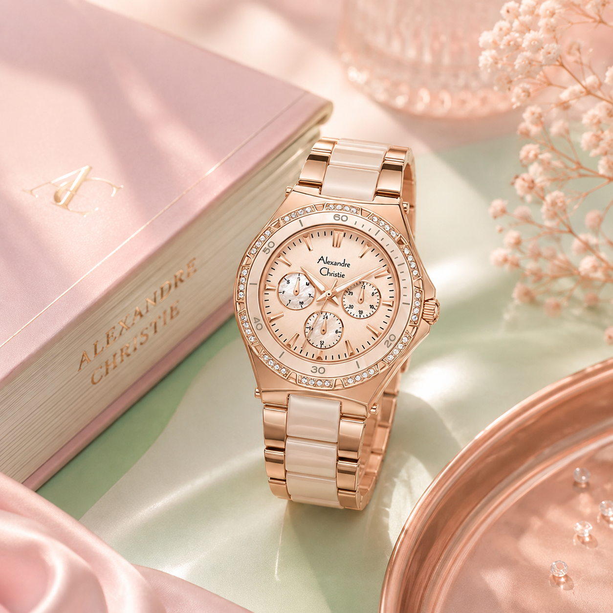 Alexandre Christie 2294 Ratai Rosegold Kombinasi Peach