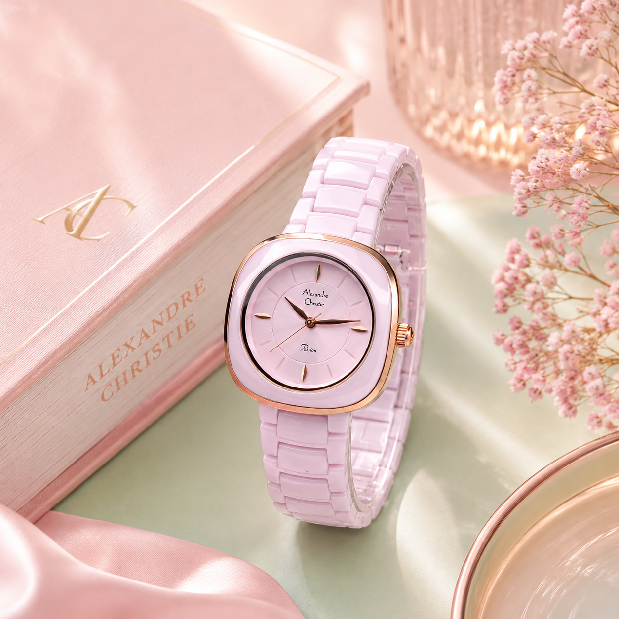 Alexandre Christie 2C11 Rantai Pink Ring Rosegold