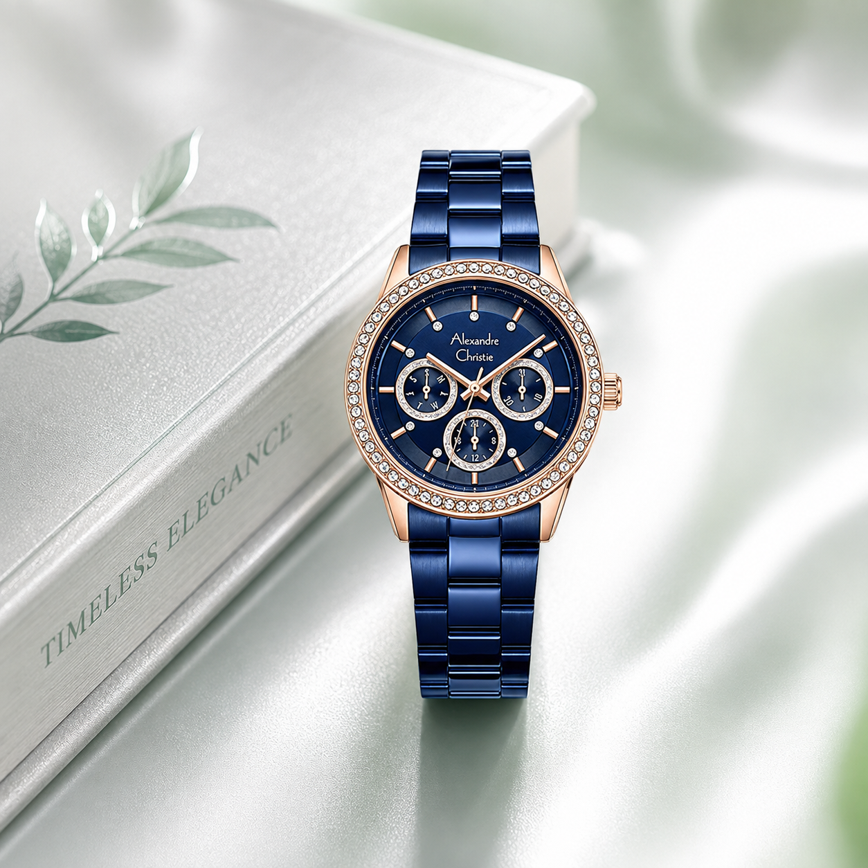 Alexandre Christie 2A46 Rantai Biru Ring Rosegold