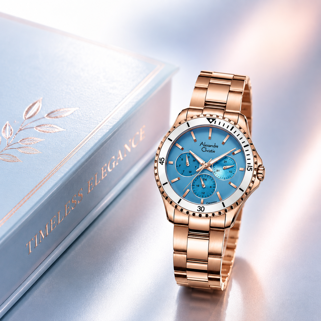 Alexandre Christie 2A54 RAntai Rosegold Dasar Biru