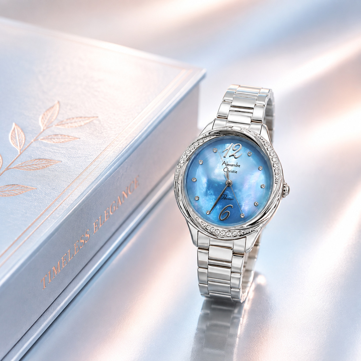 Alexandre Christie 2524 Rantai Silver Dasar Biru