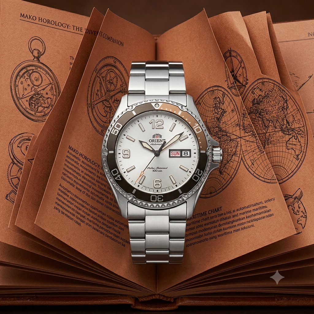 Orient Mako III (Kamasu) "Ivory/Silver" RA-AA0821S39B