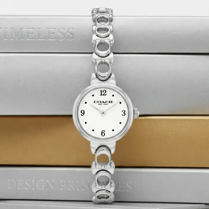 COACH IRIS 14504651 Silver Dial White Stainless Steel Strap