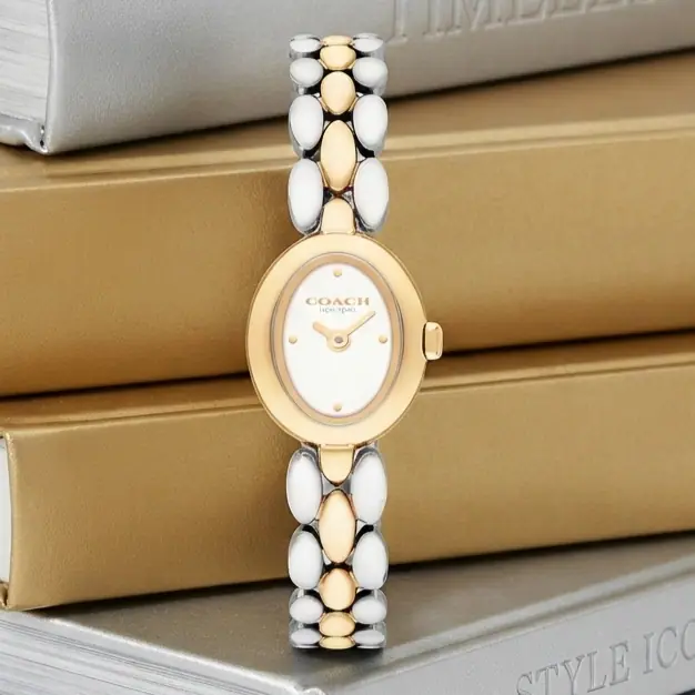 COACH SAMMY 14504419 Silver Gold Stainless Steel Strap