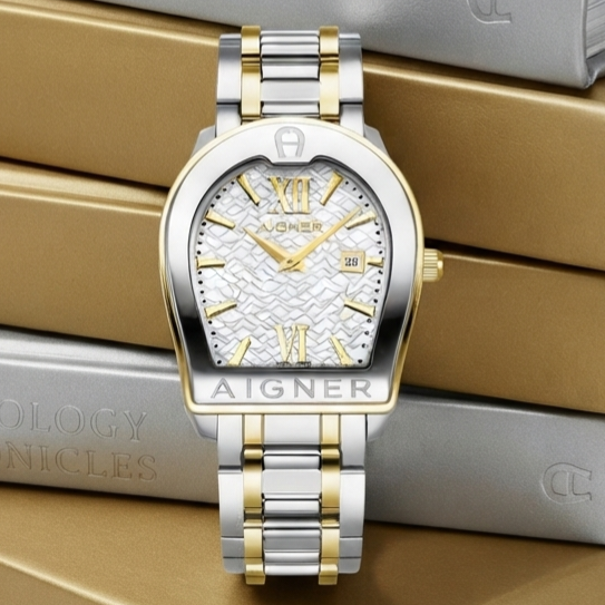 AIGNER VERONA DUE AGW.260002 Silver Gold Watch Swiss Made