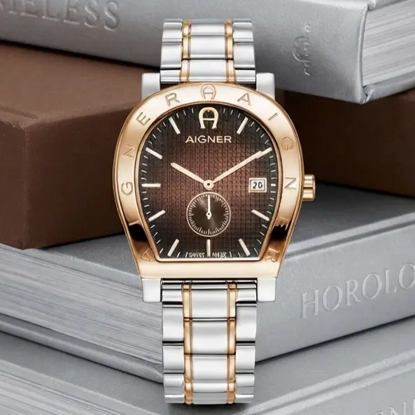 AIGNER DAIANO AGW.269008 Silver Combinasi Brown Stainless Steel