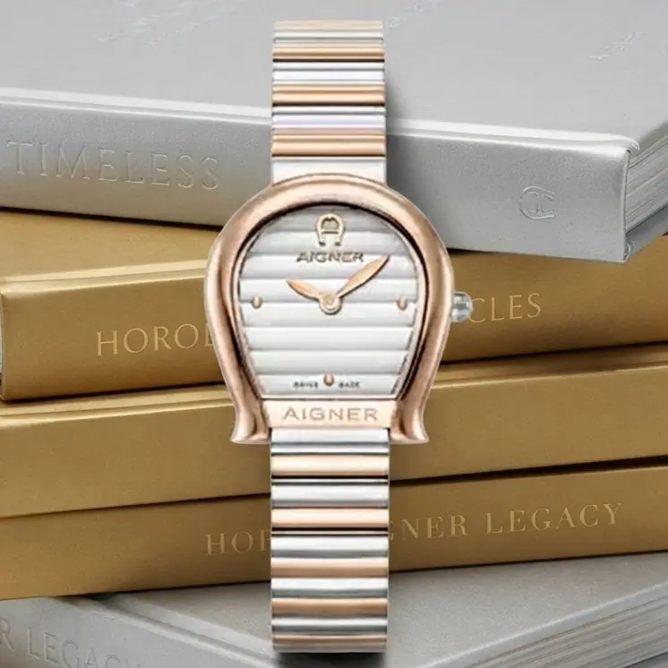 AIGNER AGW.287002 Rosegold Silver Stainless Steel Swiss Made
