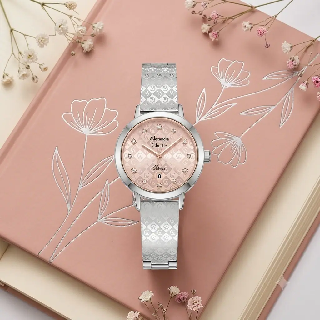 Alexandre Christie 2C23 Rantai Rosegold Dasar Pink