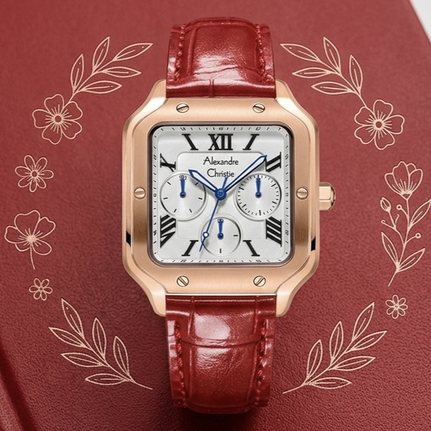 Alexandre Christie 2B18 Kulit Merah Ring Rosegold