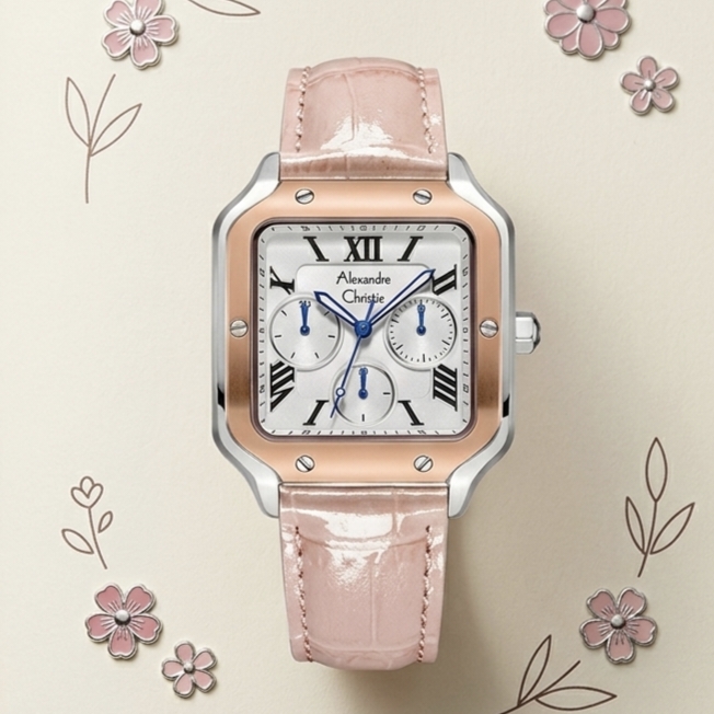 Alexandre Christie 2B18 Kulit Pink Ring Silver Rosegold