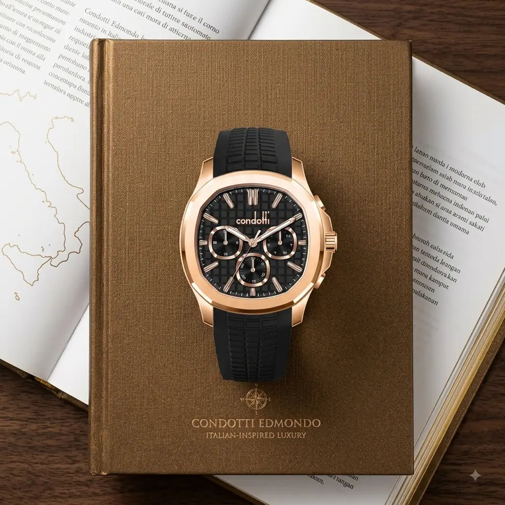 Condotti Fdmondo cn11135-rg03-s03 Karet Hitam ring Rosegold 