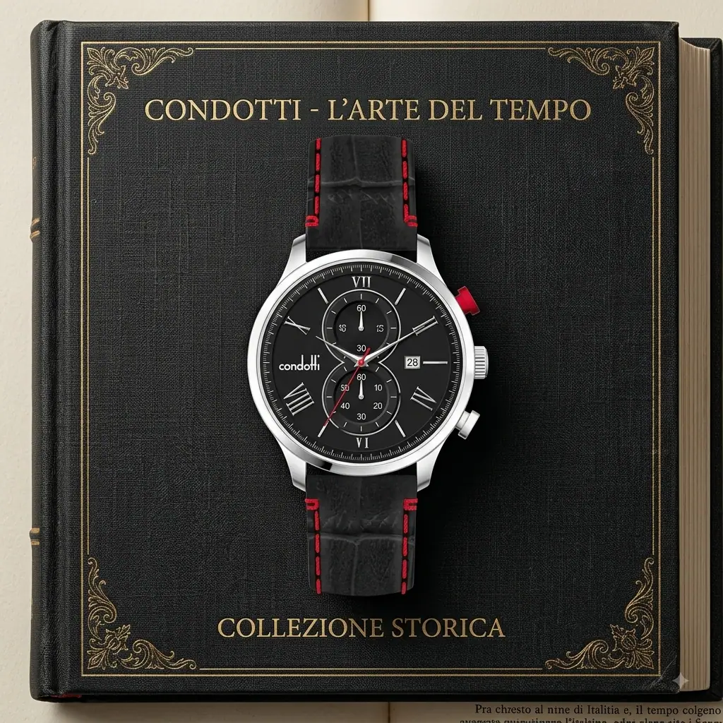 Condotti cn4046-S02-L02 Kulit Hitam Ring Silver