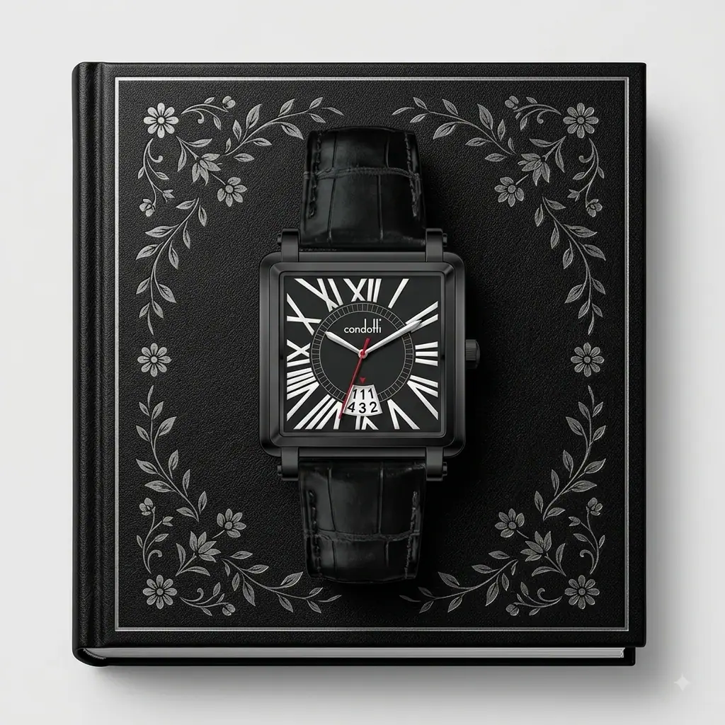 Condotti Prezioso cn4039-B03-L03 Kulit Hitam Ring Silver