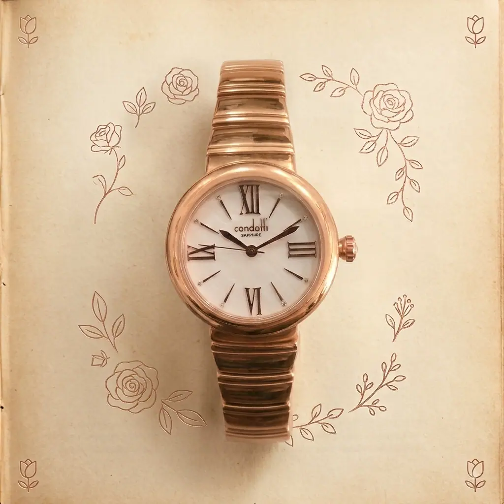 Condotti Carmyne CNL70005-RG01-S19 Rantai Full Rosegold Dasar Putih