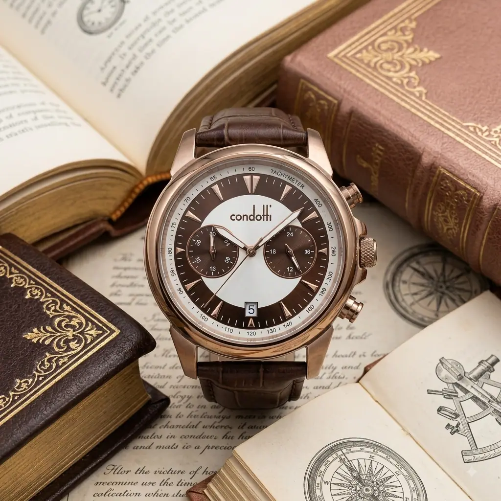 Condotti Ato Cn9132-BR01-L26 Kulit Coklat Dasar coklat Putih