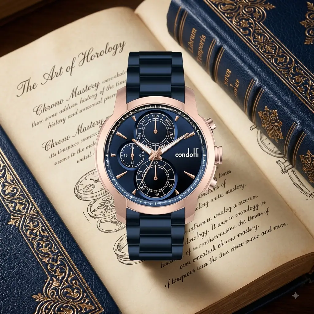 Condotti Lusso CN1108-RG04-S04 Rantai Biru Ring Rosegold
