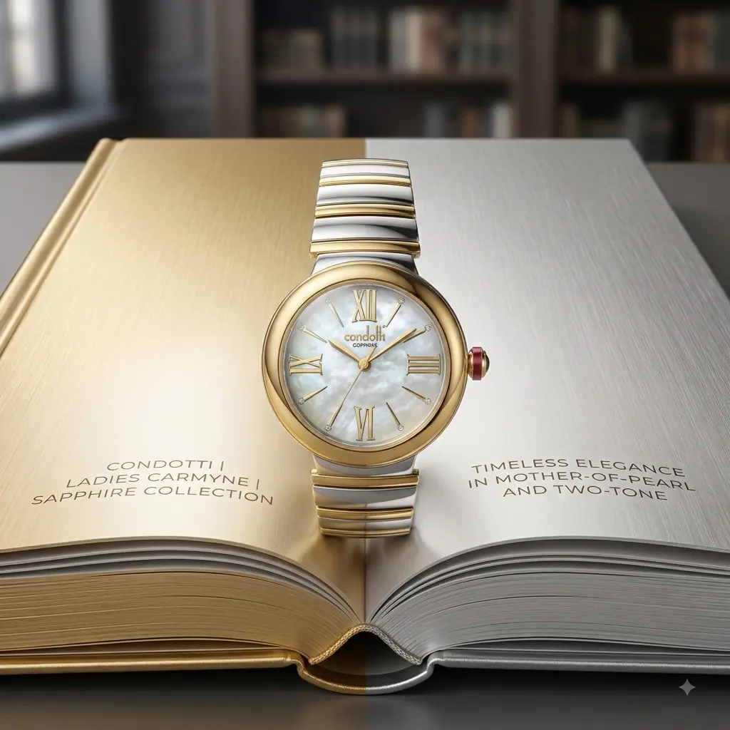Condotti Carmyne CNL70005-G01-S02 Rantai Silver Kombinasi Gold Dasar Putih