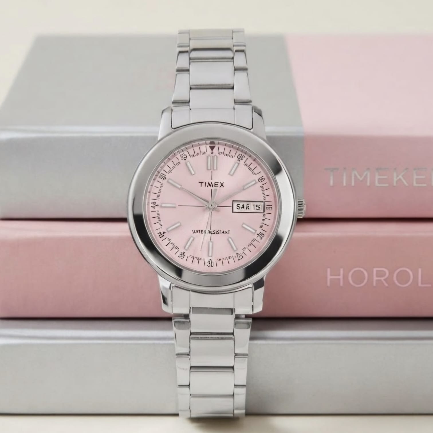 Timex TW2Y97000 Silver Dasar Merah  Muda 