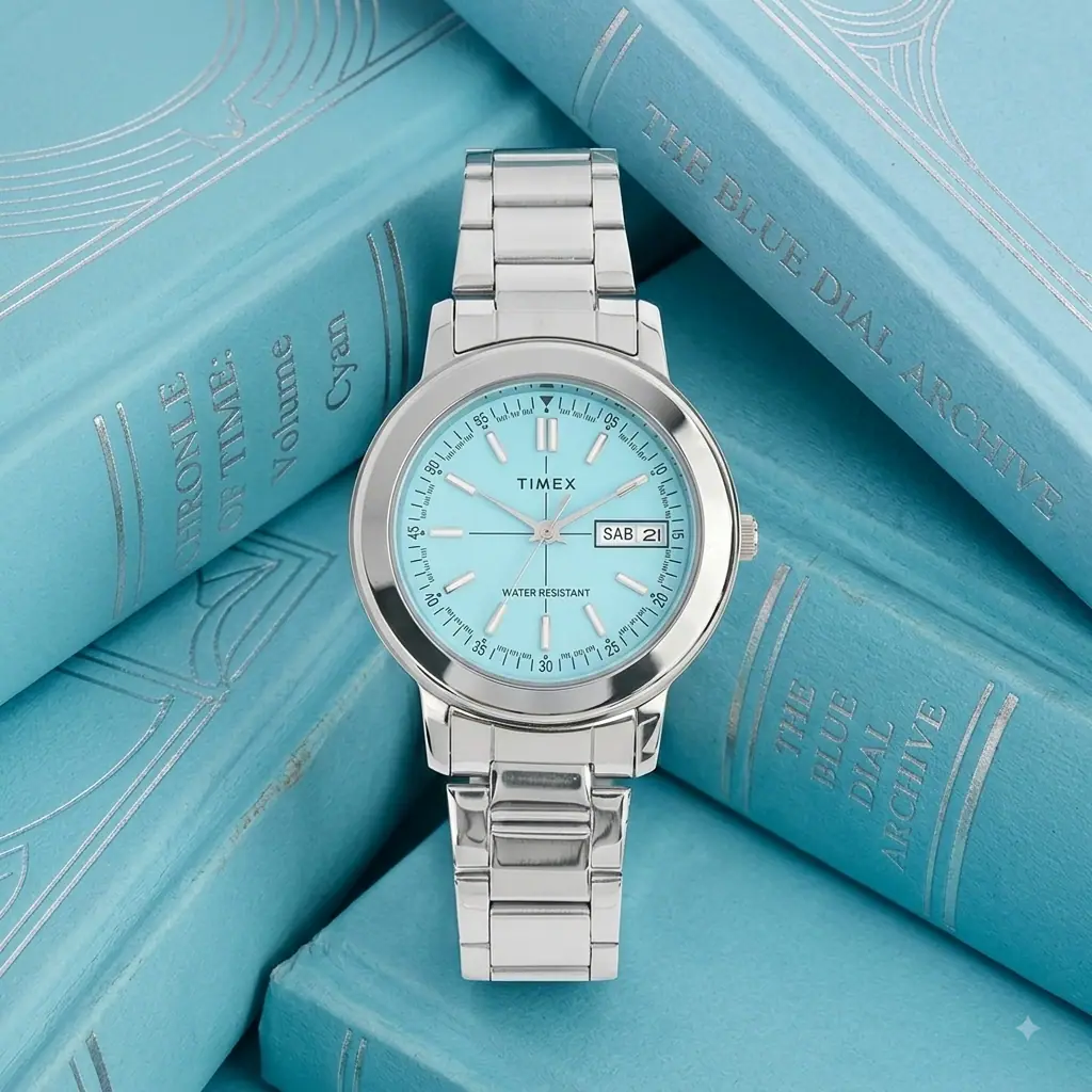 Timex TW2Y96900 Dasar Silver Dasar Biru