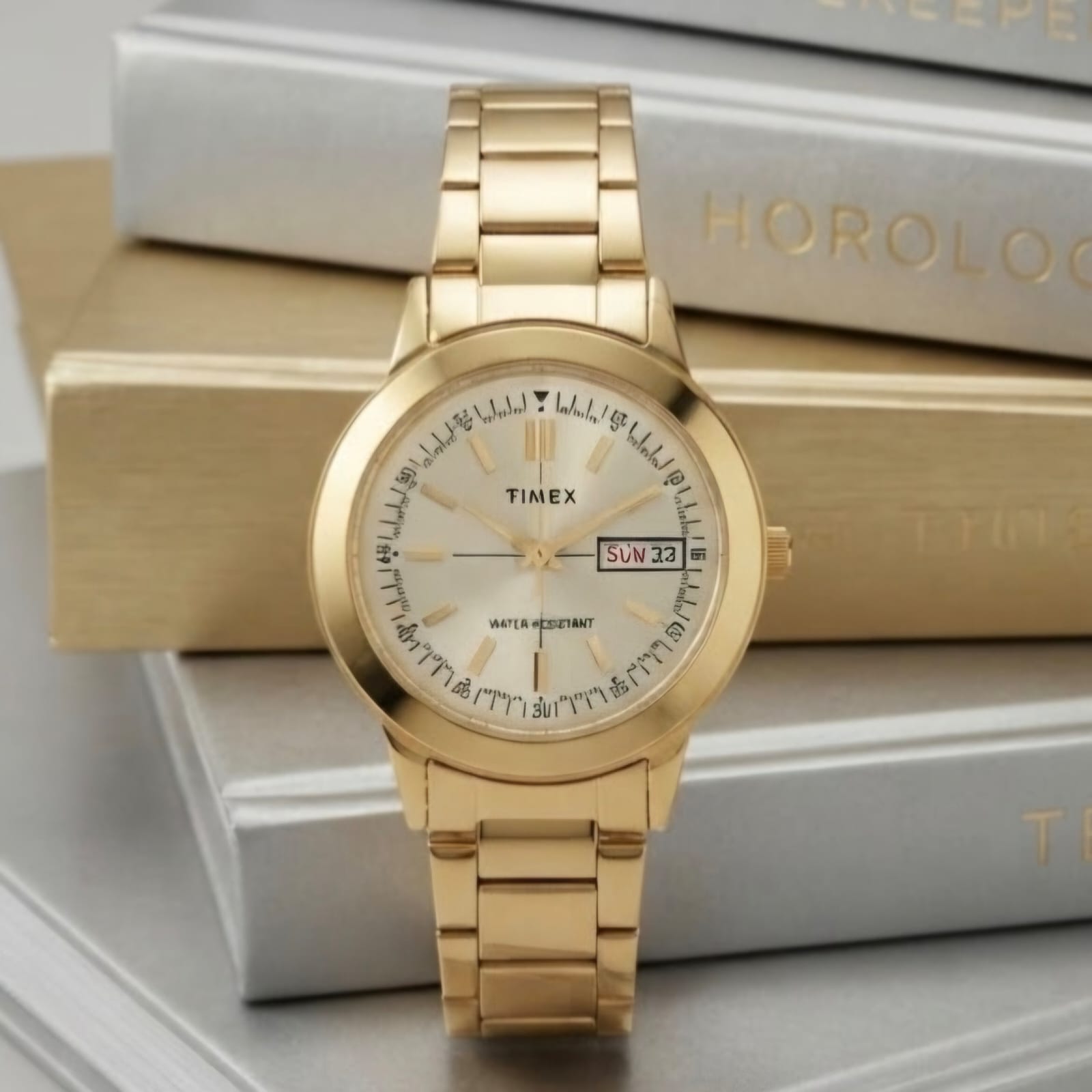 Timex Chase Day-Date (TW2Y96400) Full Gold 