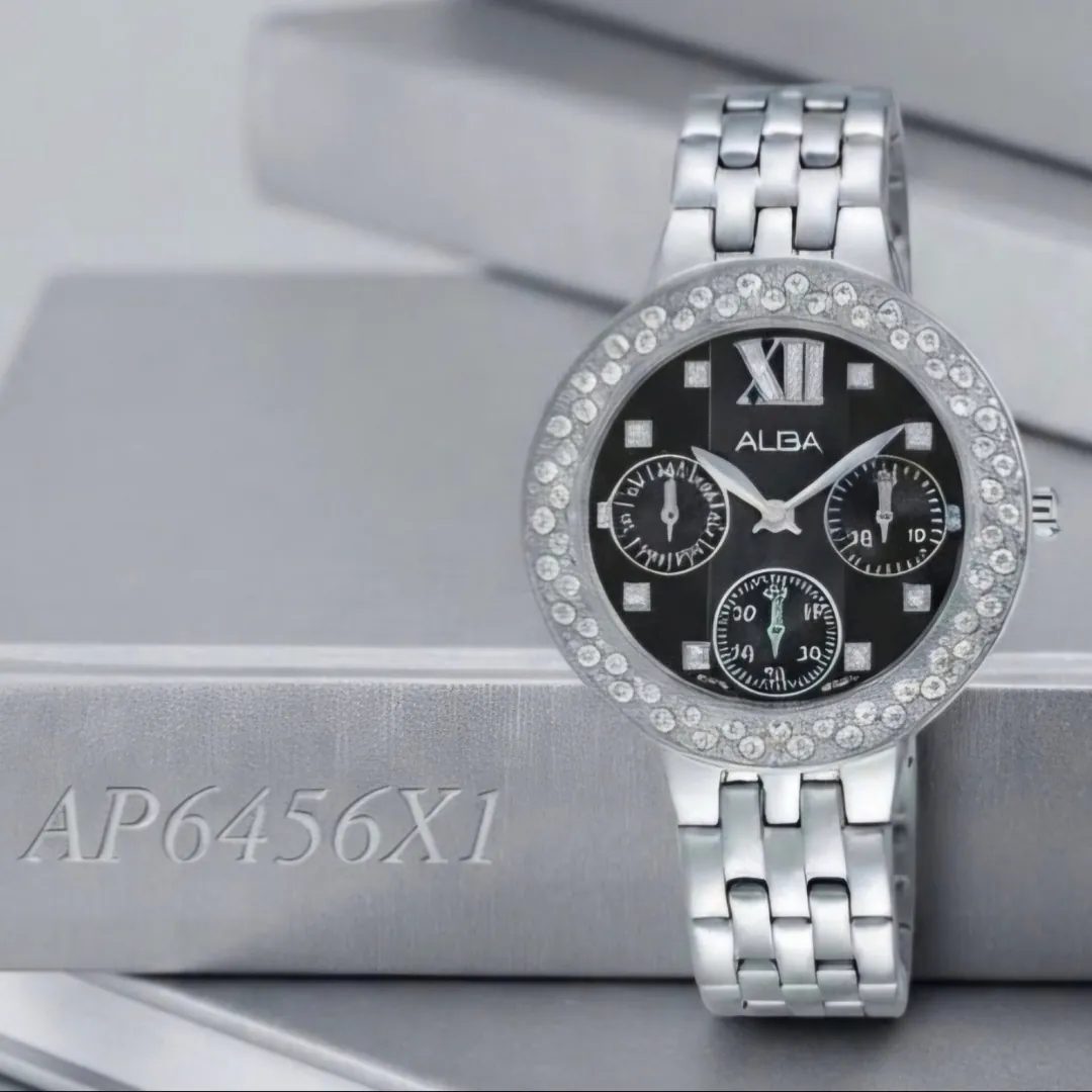 AL6461X1 WANITA SILVER DIAL HITAM