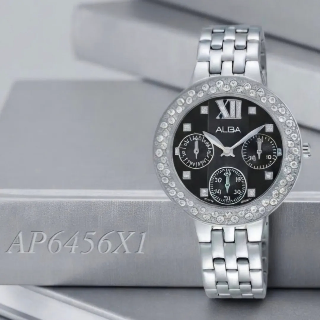 AP6461X1 WANITA SILVER DIAL BLACK