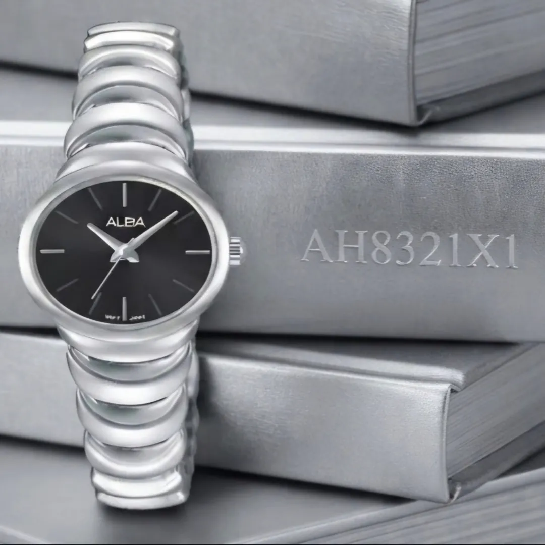 AH8321X1 WANITA SILVER DIAL BLACK