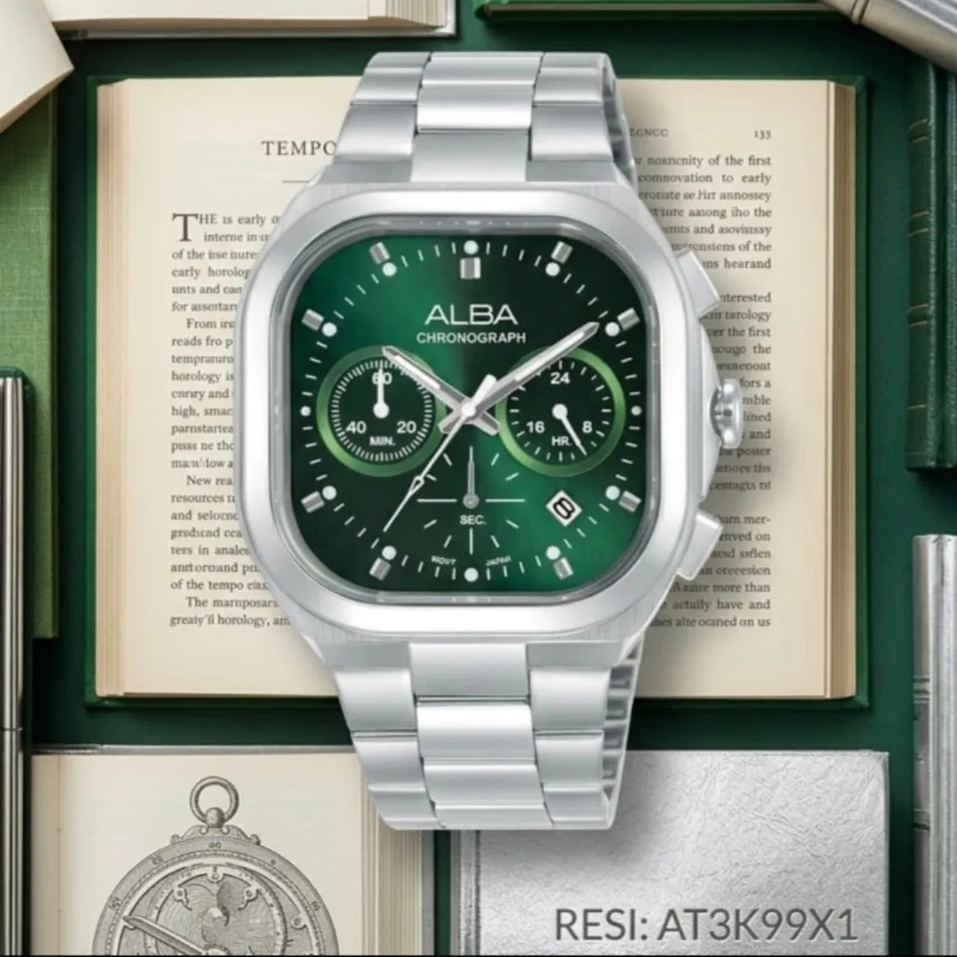 AT3K99X1 PRIA SILVER DIAL HIJAU