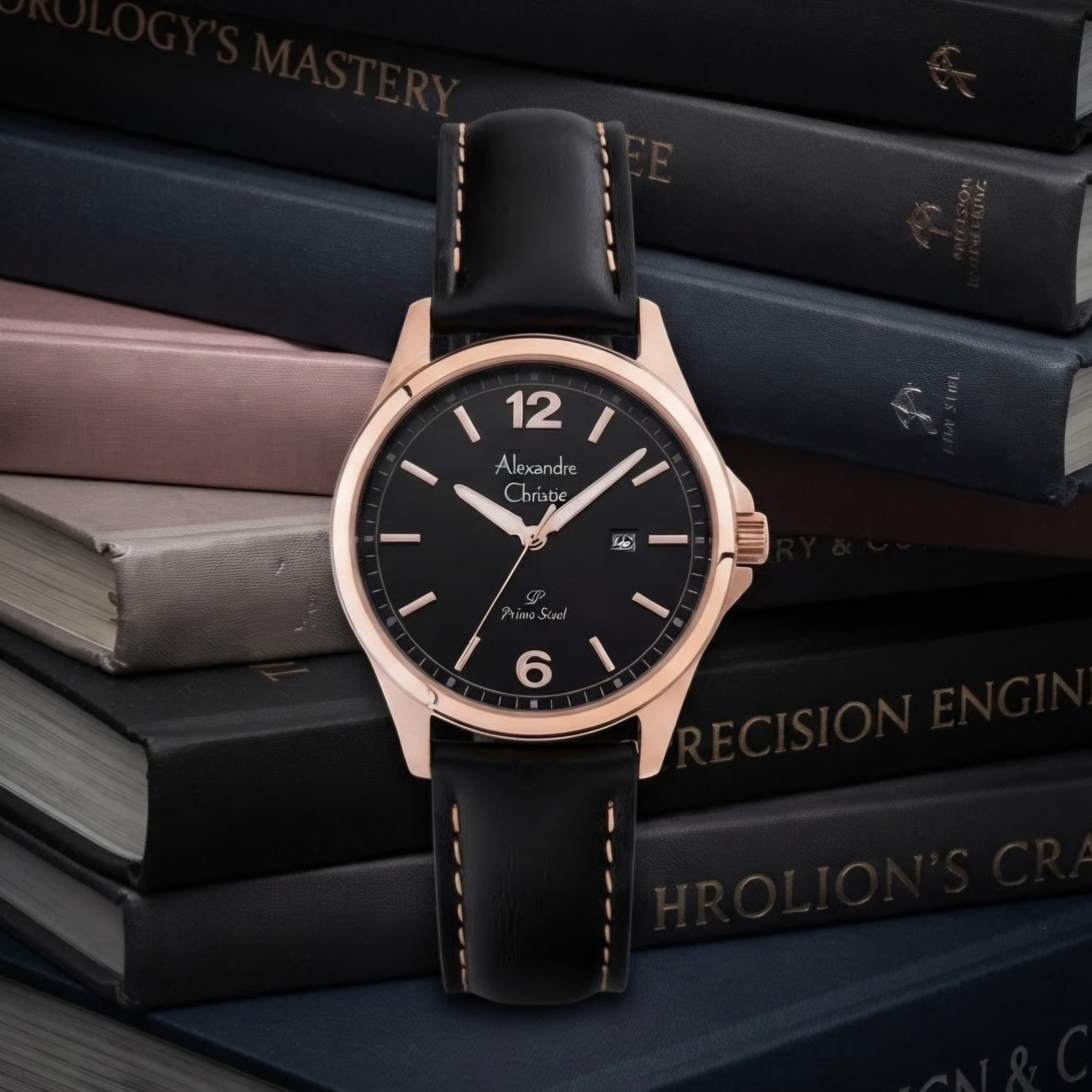 ALEXANDRE CHRISTIE 1029 KULIT HITAM ROSEGOLD