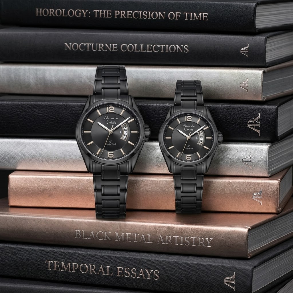 ALEXANDRE CHRISTIE 8684 RANTAI FULL HITAM COUPLE