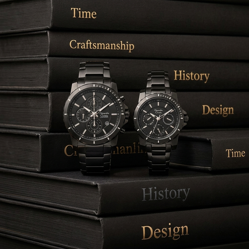 ALEXANDRE CHRISTIE 6141 RANTAI FULL BLACK COUPLE