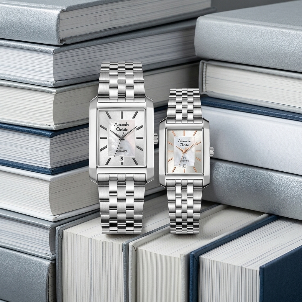 ALEXANDRE CHRISTIE 8706 RANTAI FULL SILVER COUPLE