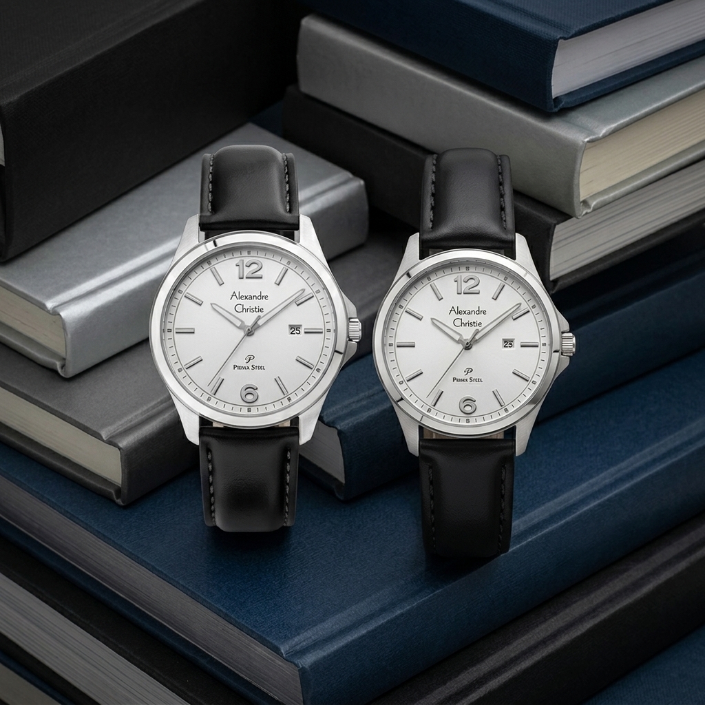 ALEXANDRE CHRISTIE 1029 KULIT HITAM SILVER COUPLE
