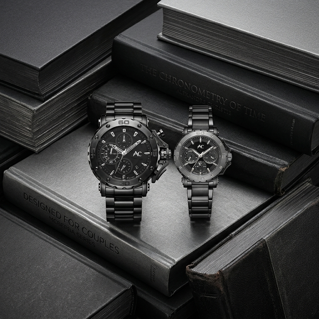ALEXANDRE CHRISTIE 9205 RANTAI FULL HITAM COUPLE
