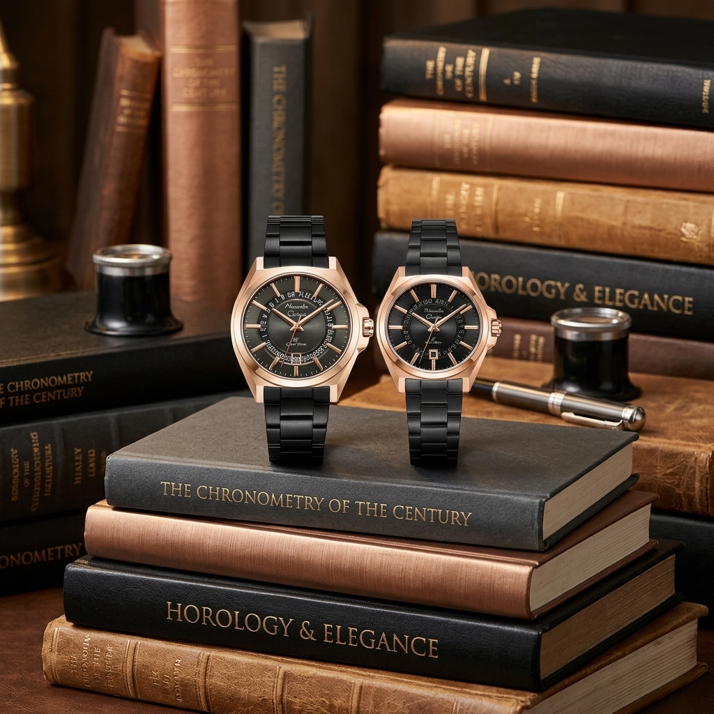 ALEXANDRE CHRISTIE 8688 RANTAI HITAM ROSEGOLD COUPLE