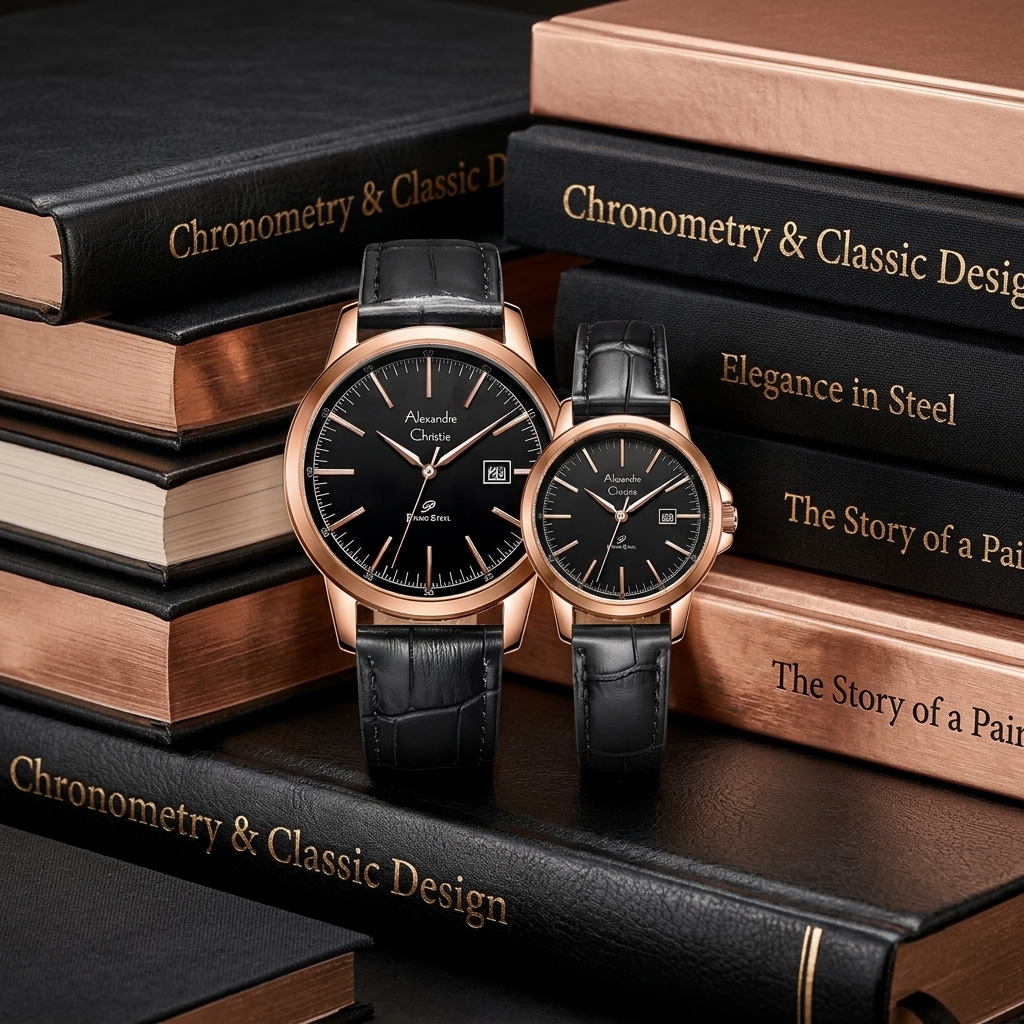 ALEXANDRE CHRISTIE 1008 KULIT HITAM ROSEGOLD COUPLE